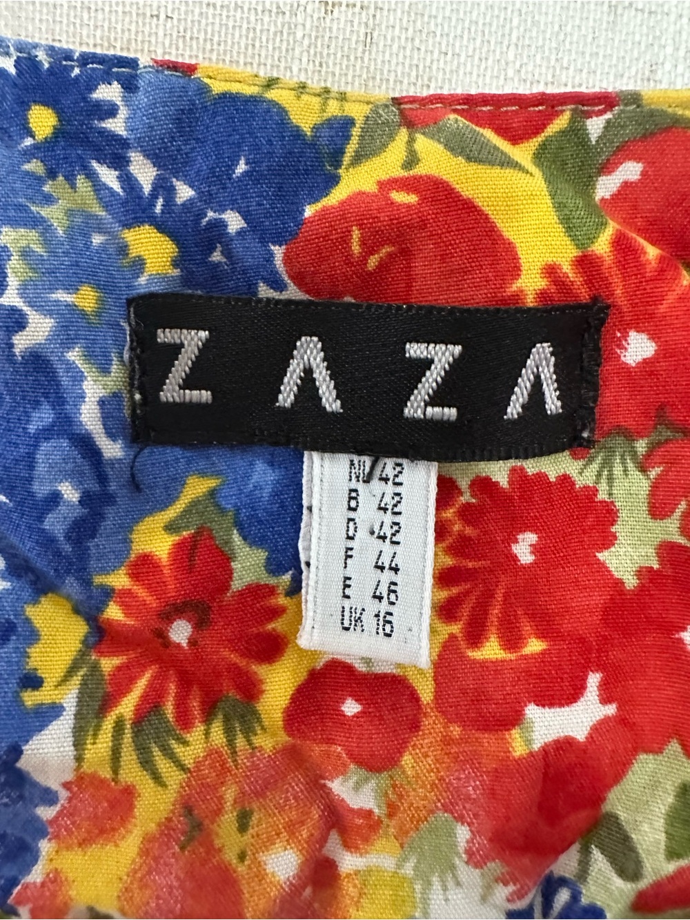 ZAZA Floral Multicolor Dress - Red, Blue & Yellow Bloom Print - Picture 5 of 10